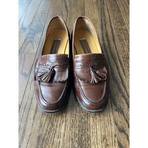Johnston & Murphy Mens 9.5 W Loafers Tassels Brown